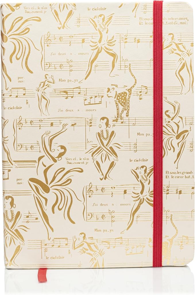HARLEM CANDLE CO. – Ode to Josephine Luxury Journal, Cream & Gold – 300 Lined Pages | Vegan Leather Cover, Gilded Edges, Ribbon Bookmark | Inspired by Josephine Baker