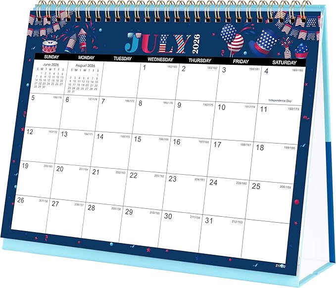 Desk Calendar 2026-2027 - Desk Calendar from July 2026 - December 2027, 10" x 8.3" Calendar Desk, 18 Months Standing Flip 2026-2027 Desktop Calendars - Theme Design