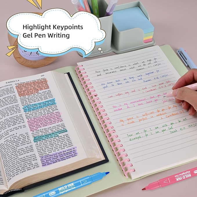 18 Pcs Aesthetic Highlighters and Gel Pens Set - 16 Colors Dual Tip Pastel Highlighters (Chisel & Fine Tips) & 2 Pcs 3-in-1 Multicolor Gel Pens for Journaling, School Supplies, Textbooks