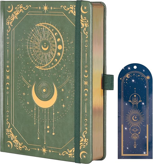 TIEFOSSI Line Journal Notebook for Women Men, 316 Pages,8.3x5.8 IN | Vintage Diary with Bookmark, Hardcover A5 College Ruled Notebook 316 Numbered Pages for Writing, for Work School, Note Taking