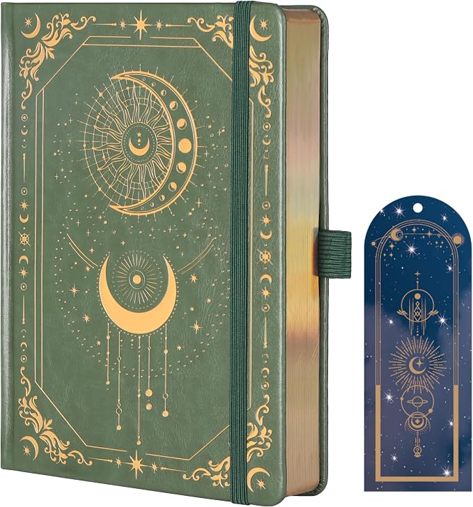 TIEFOSSI Dot Journal, 160gsm 190 Numbered Pages, Diary for Work & Sketching, A5 Hardcover Leather Journal for Writing Women Men | 190 Numbered Pages,Diary for Work & Sketching, A5 Hardcover Leather Journal for Writing Women Men