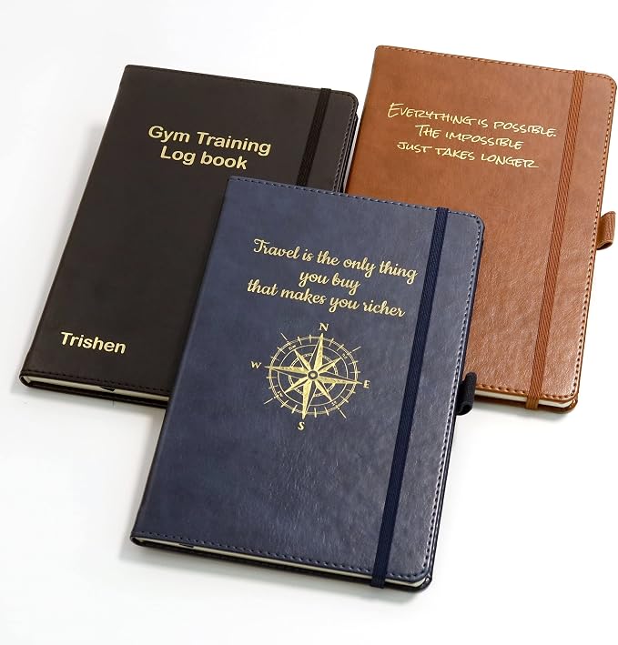 CustomDesign.Shop Personalized Custom Premium Hardcover A5 Notebook | Design A Truly Unique Journal | Gold Embossed Gift Idea (Black)