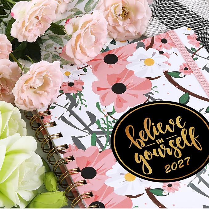 2027 Planner - Weekly & Monthly Planner 2027 with Tabs, 6.4" x 8.5", Jan 2027 - Dec 2027, Hardcover, Strong Binding, Thick Paper, Back Pocket, Elastic Closure, Inspirational Quotes