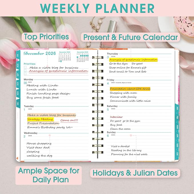 Planner 2026-2027 Weekly and Monthly Calendar Planner Jul 2026-Jun 2027 | Academic Planner with Stickers,Tabs and Pocket,Teacher Student Planning book Ideal for Office School Supplies,6.3" x 8.5"