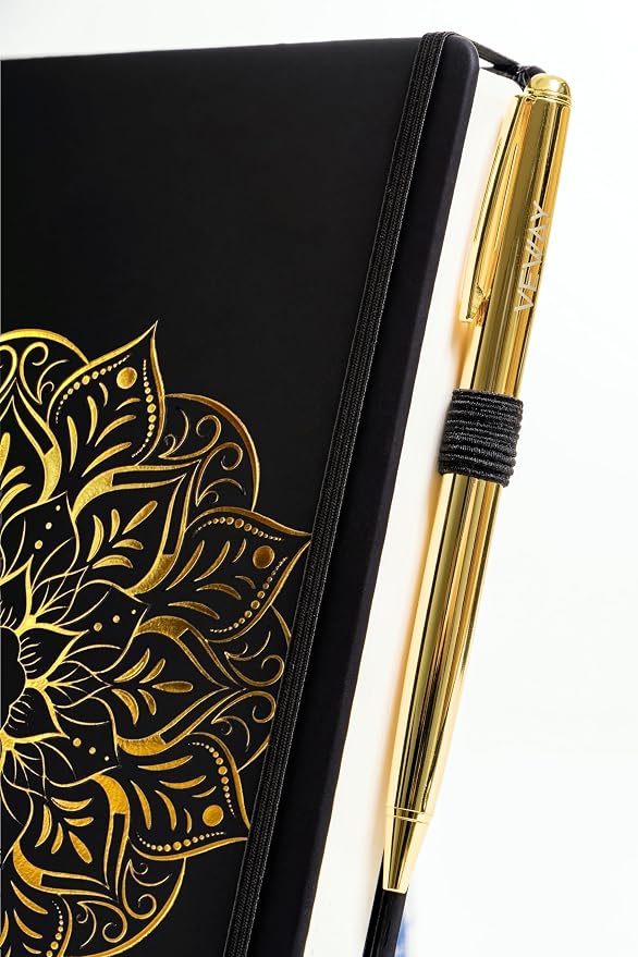 Veway Mandala Journal and Pen Gift Set - Vegan Leather Journal with Pen - Professional Diary for Women or Men - A5 Hardcover Fancy Notebook Gift Set - Index & 224 Lined Pages