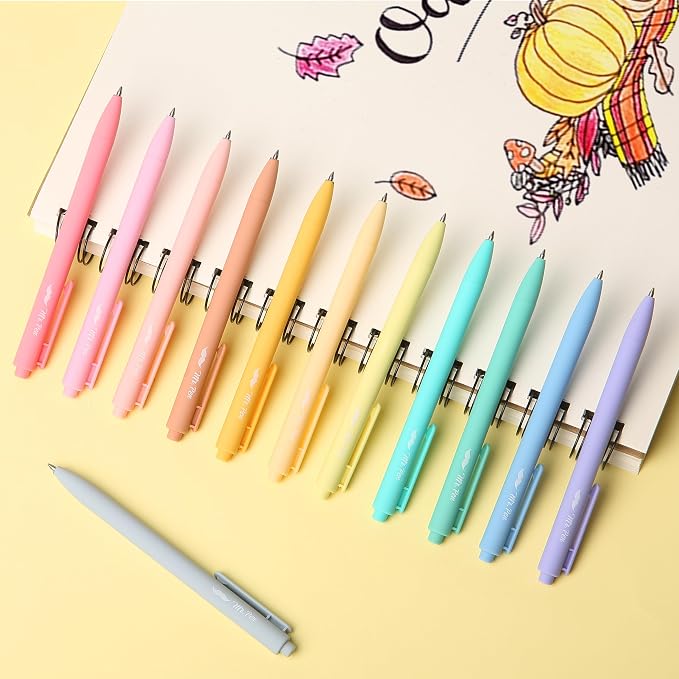 Mr. Pen- Retractable Gel Pens, 12 Pack, Assorted Colors Ink | Fine Point 0.7mm, Fast Dry, Smooth Writing, Cute Pens for Drawing, Writing Planner and School Supplies