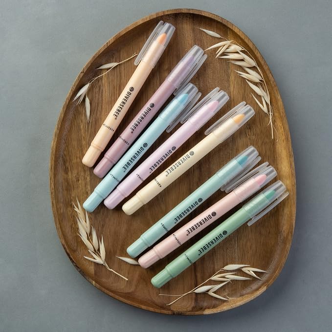 DIVERSEBEE Bible Highlighters and Pens No Bleed, 8 Pack Assorted Colors Gel Highlighters Set, Cute Bible Markers for Study Journaling School Supplies and Accessories (Pastel)