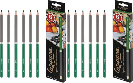 Cezanne Creative Mark Premium Colored Pencils Forest Green 12 Pack - Highly-Pigmented Drawing Pencils - Coloring Pencils for Drawing, Blending, Coloring, and More