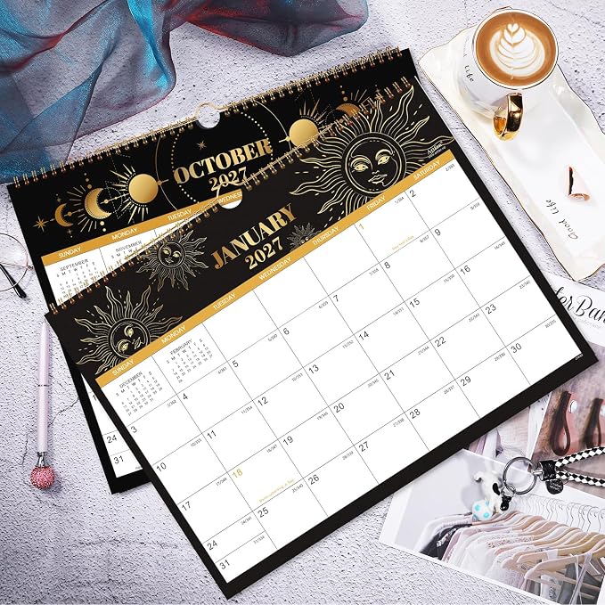 2027 Calendar - 2027 Wall Calendar, JAN 2027 - DEC 2027, 15" x 11.5" | 2027 Wall Calendar 12 Month with Hanging Hook, To-do & Notes for School, Home, Office Organization