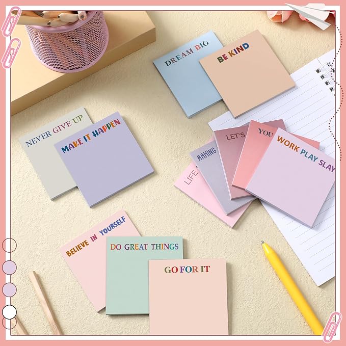 Yinder 24 Pcs Sticky Notes Gifts Bulk,Inspirational,Aesthetics