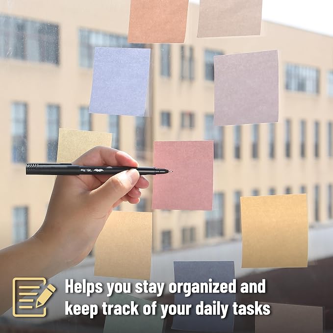 Mr. Pen- Sticky Notes, 3"x3", 12 Pads, 600 Sheets, Soft Vintage Colors | Sticky Notes Bulk, Self-Stick Note Pads, Perfect for Office, School, Home, Study & Organization