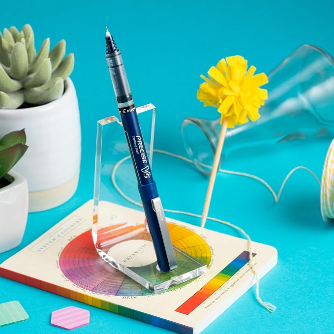 Pilot Precise V5 Rollerball Pens, Extra Fine Point 0.5 mm Navy Pens, Navy, Pack of 12 - Ideal for School, Journaling & Office Writing