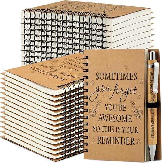 Yeaqee 100 Pcs Employee Appreciation Gifts Inspirational Gifts Set Mini Spiral Notebooks with Pen May You Be Proud of The Work You Do Motivational Thanks Gift for Staff Coworkers (Motivational Style)