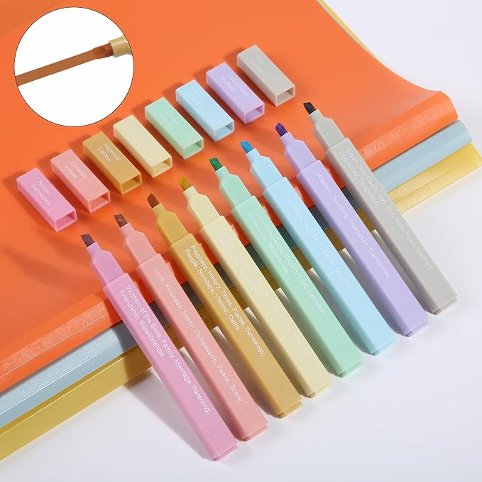 Mr. Pen- Bible Highlighters with Color-Coding System, 8 Pack | Soft Chisel Tip, Aesthetic Highlighters Assorted Colors