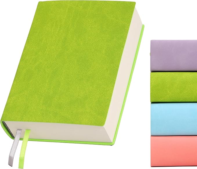 Blank Journal Notebook 720 Pages A6 Unlined Plain Sketchbook No Lines Soft Leather Pocket Blank Notebook for Women Drawing Book Memo Writing Sketch Pad Diary Notebook 3.9 × 5.5 (Green Blank Notebook)