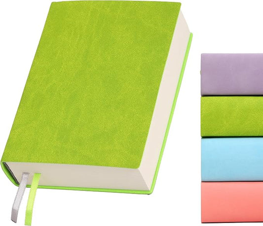 Blank Journal Notebook 720 Pages A6 Unlined Plain Sketchbook No Lines Soft Leather Pocket Blank Notebook for Women Drawing Book Memo Writing Sketch Pad Diary Notebook 3.9 × 5.5 (Green Blank Notebook)