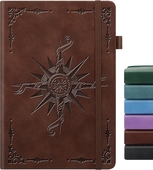 Lined Journal Notebook for Women Men, A5 Hardcover Leather Journals for Writing, 200 Pages Thick Paper, Daily Journal Notebook for Work, School, Note Taking, Business, Travel, College Ruled
