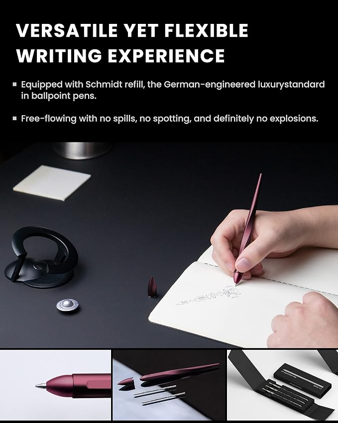 novium Hoverpen Interstellar, Mars Magma, Ballpoint Pen, Unisex, 23.5 Degree Angle, German Ballpoint Cartridges, Smooth Writing, No Spills, No Spotting, No Explosions