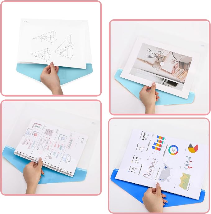 Mr. Pen- Clear Plastic Envelopes File Folders, 10 Pack, A4, Letter Size | Colorful Flaps, Clear Folders for Documents Plastic Poly Envelopes with Label for School, Home, Work, Office, Organizer