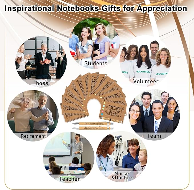 Jetec 50 Sets Inspirational Notebook Bulk Back to School Gifts Motivational Notebook with Pen and Sticky Notepad Employee Appreciation Gift for Teacher Student Coworker School Office (Amazing)