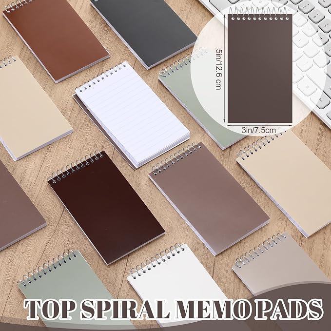 Leelosp 40 Pcs Small Spiral Notebooks 3 x 5 Inch, Pocket Memo Notepads with 75 Sheets Each, Mini Top Spiral Pads for Back to School Supplies Notes, Office Team, Nurses, Care Packages (Retro Color)