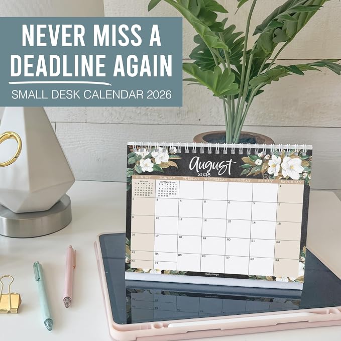 Small Desk Calendar 2026-2027 Standing Flip - 18-Month 2026 Desk Calendar Small for Home, Office & School, Standing Desks Calendars 2026-2027, Mini Desks Calendars, Back to School Teacher Gifts