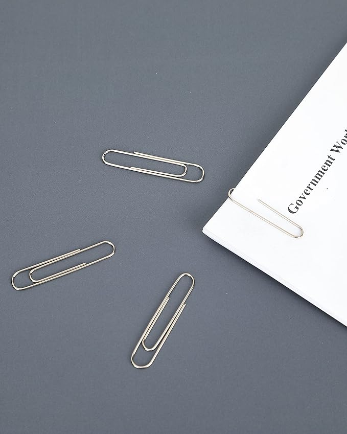 PAPERPAL Paperclips for Office School & Personal Use, Jumbo Smooth Paper Clip (2"), 300 Large Paper Clips (3 Boxes of 100 Each), Silver | Large paper clips for office, school and personal use, conveniently packed in 3 boxes of 100 each.