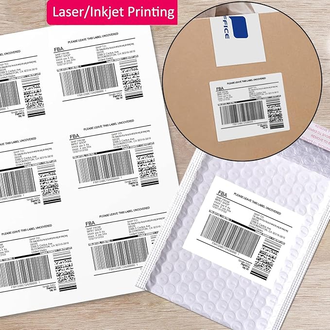MPRT 5000 Sheets 3-1/3" x 4" Shipping Address Labels Printable Label Stickers Paper for Laser/Inkjet Printer 6 per Page Mailing Labels, FBA Box Labels - Matte, 30000 Labels