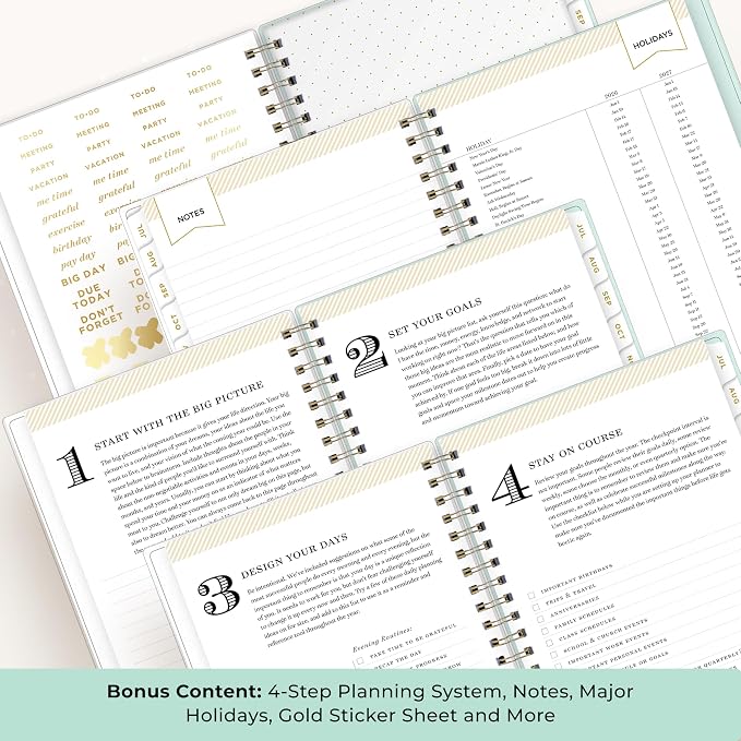 Blue Sky 2026-2027 Weekly & Monthly Academic Planner, 5"x8" | July 2026 - June 2027, Secret Garden Mint, Flexible Cover, Tabs, Storage Pocket, Stickers, Academic Year, Day Designer