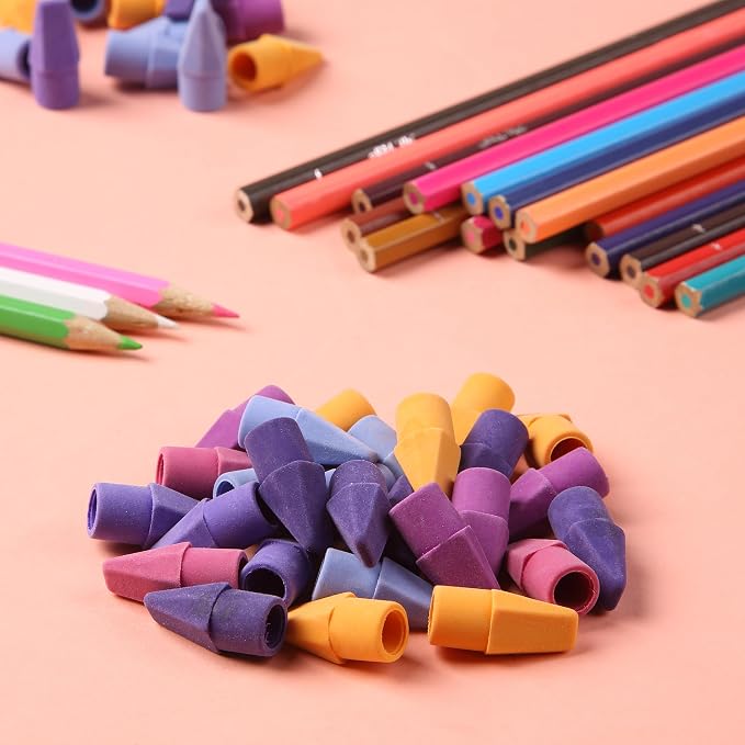Mr. Pen- Pencil Top Erasers, 120 Pack, 6 Different Twilight Pulse Colors | Latex-Free & No Smudge Pencil Eraser Tops