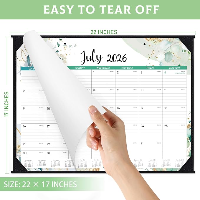 2026-2027 Desk Calendar - Large Desk Calendar from July 2026 to December 2027, 22''x17'',18 Monthly Desk/Wall Calendar, Desk Calendars 2026-2027 Large Space for Writing with Protect Corner