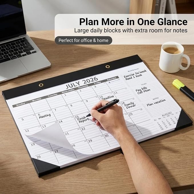 Desk Calendar 2026-2027 (3 Pack) -July 2026 to December 2027-18 Month - 17" x 12" Professional Value Pack Calendar 2026-2027 with 120 GSM Thick Paper.
