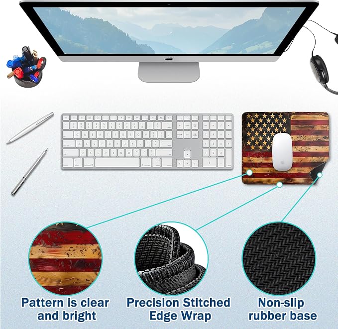 Mouse Pad for Gaming & Office - (11.8"×9.8") Small Desk Mat with Smooth Surface and Stylish Design for PC, Home Office Decor and Work