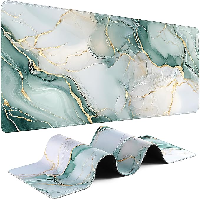 Gaming Mouse Pad - (31.5"×11.8") Marble Large Mouse Pads for Desk - Desk Mat for Keyboard and Mouse with Non-Slip Base, Desks Pad Matfor Game/Office & Home