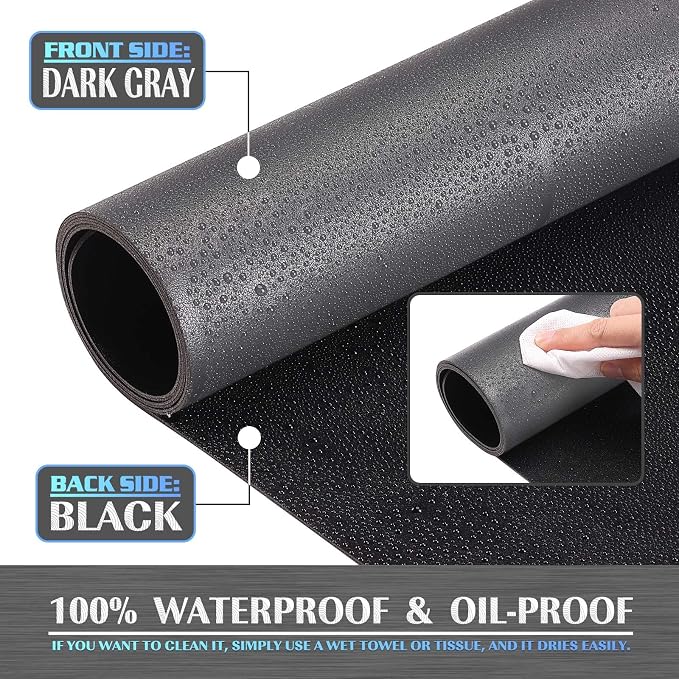 K KNODEL Extra Large Desk Mat, Leather Mouse Pad (35.4"x17", Dark Gray) | Desk Pad, Keyboard Pad, Computer and Laptop Mat, Desktop Protector and Cover, Writing Pad and Blotter for Home Office