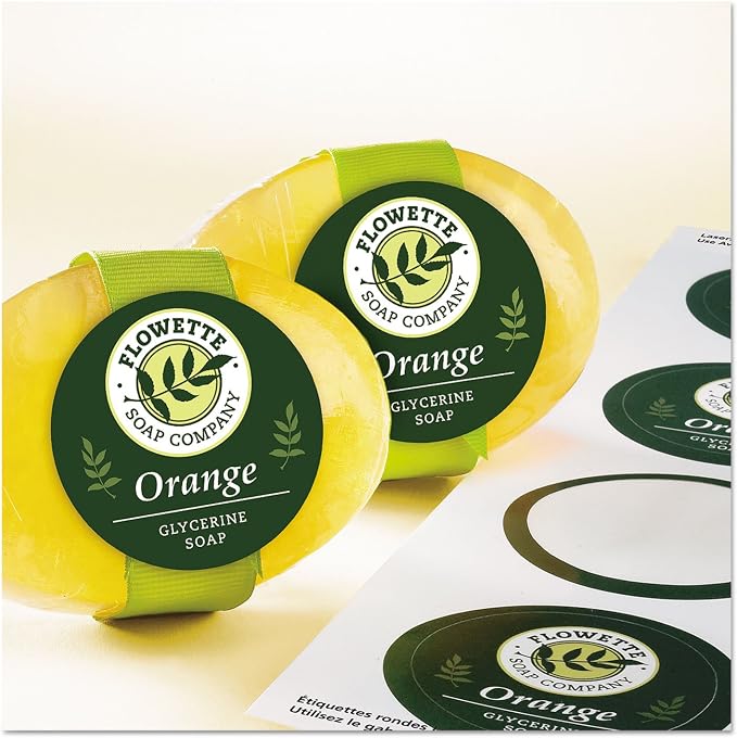 Avery Printable Round Labels, Sure Feed Technology, Glossy White Labels, 2" Diameter, Permanent Adhesive, Laser/Inkjet, 120 Total (22807)