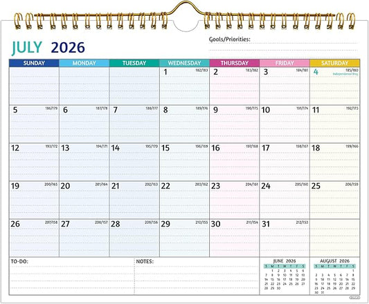 Wall Calendar 2026-2028 – Jul 2026 – Jun 2028, 2 Year Calendar 2026-2028, 11 x 8.5 In, 2026 Calendar 24 Months, Small Monthly Calendar with Ruled Blocks, Thick Paper, Holidays, To-dos ＆ Notes