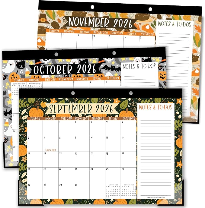 Hadley Designs Large Teacher Desk Calendar 2026-2027 - Desktop Calendar 2026, 18-Month Academic Desk Calendars for School, Home & Office, Cute Classroom Must Haves, Back to School Teacher Gifts