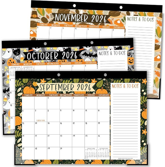 Hadley Designs Large Teacher Desk Calendar 2026-2027 - Desktop Calendar 2026, 18-Month Academic Desk Calendars for School, Home & Office, Cute Classroom Must Haves, Back to School Teacher Gifts