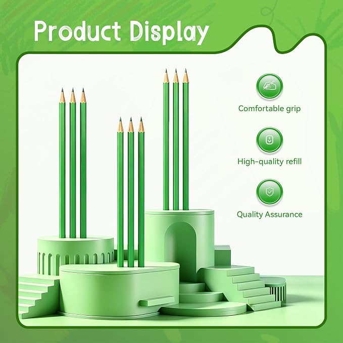 24 Piece Green Colored Pencils Set with Sharpener, Pre-Sharpened Professional Wooden Art Pencils for Artists Drawing and Sketching, Premium Colored Tone Supplies Delivering Detailed Painting(Green)