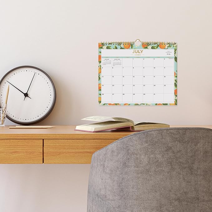Blue Sky 2026-2027 Monthly Academic Wall Calendar, 11"x8.75" Orange Blossom | July 2026 - December 2027, Durable Twin Wire Binding, Colorful Interior, For Home, Office And Classroom, Day Designer