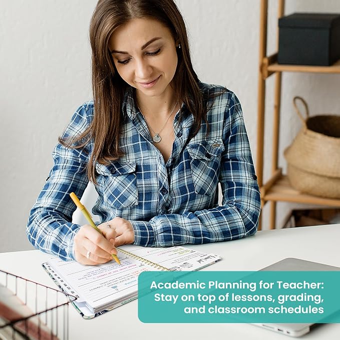 Planner 2026-2027, Academic Year Monthly and Weekly Calendar Planner, Jul 2026 - Jun 2027, Hardcover Teacher Student Planning Agenda book with Tabs, Perfect for School Office Supplies, 6.3" x 8.5" - Drifting Whales