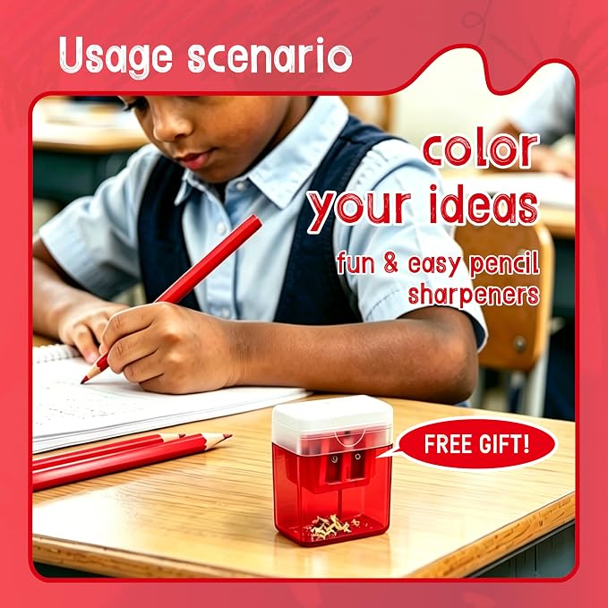 36 Piece Red Colored Pencils Set with Sharpener, Pre-Sharpened Professional Wooden Art Pencils for Artists Drawing and Sketching, Premium Colored Tone Supplies Delivering Detailed Painting(Red)