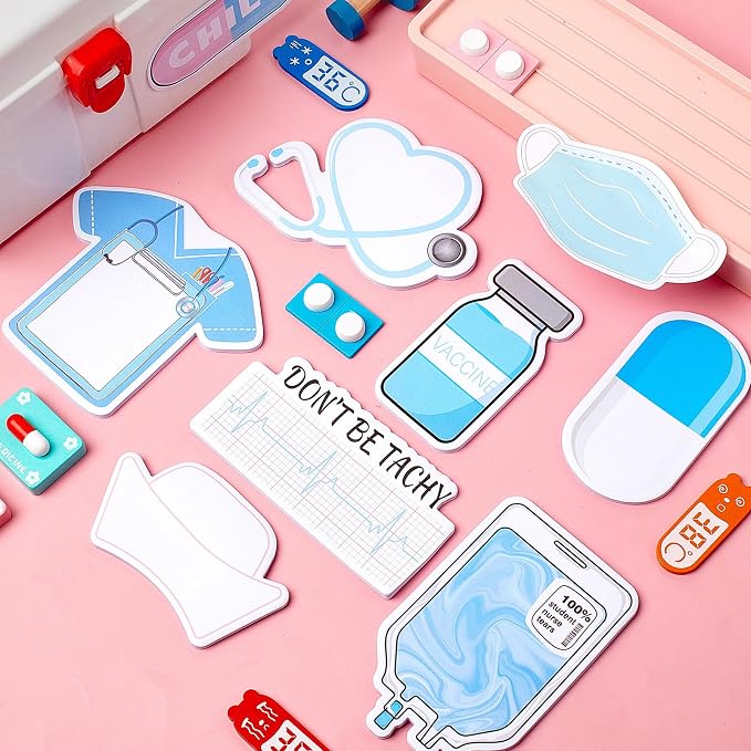15 Pads Mini Nurse Sticky Notes Funny Medical Themed Self Stick Note Pads Hospital Desk Memo Cute Appreciation Gifts for Nursing Students CNA Doctor Office