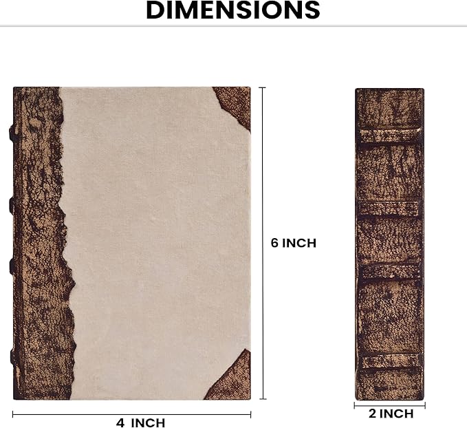 Rustic Vintage Leather Spine Bound Journal - 200 Pages, 6"X4"(A6), Brown - Handmade Antique Deckle Edges Watercolor Paper - Book of Shadows/Spell - Writing Notebook Sketchbook for Women and Men by