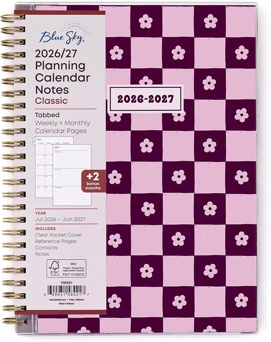 Blue Sky 2026-2027 Weekly & Monthly Academic Planner, 5.875"x8.625", Mayla | July 2026 - June 2027, Flexible Pocket Cover, Wirebound, Laminated Tabs, Extra 30 Sheets of Notes, Academic Year