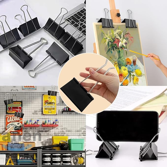 3 Inch Jumbo Binder Clips(36 Pack), Extra Large Binder Clip | Heavy Duty Paper Clamps for Office and Home Supplies, Black