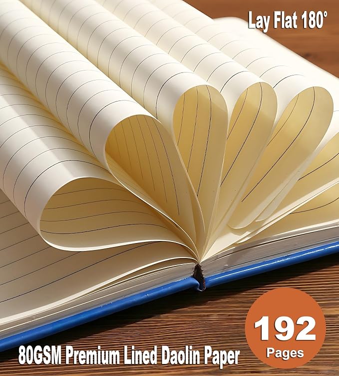 A5 Lined Journal Notebook Gift Set - Hardcover Diary with Executive Pen & Elastic Pen Loop, 192 Pages 80gsm Thick Ruled Paper for Women & Men, Business, Travel & School Writing