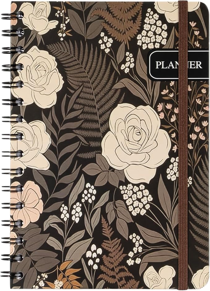 Nextnoid A5 12-Month Undated Weekly & Monthly Planner, Hardcover, Jungle Rose