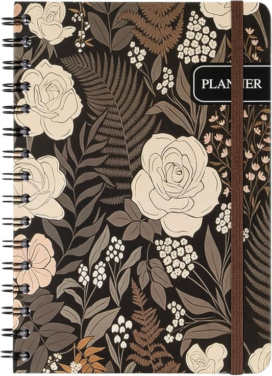 Nextnoid A5 12-Month Undated Weekly & Monthly Planner, Hardcover, Jungle Rose